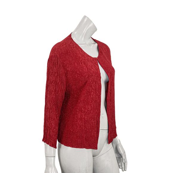CP SHADES Women's open front Textured Cardigan top in Red Rayon sz Small - Picture 3 of 9